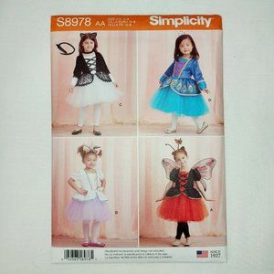 SIMPLICITY SIZES 1/2,1, 2 girls PATTERN 8978 FAIRY